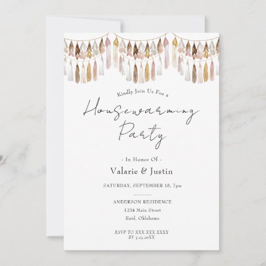 Invitation Boho Tassels (Devant)