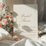 Invitation Boho Taupe Élégante Fête des mariées de calligraph<br><div class="desc">Elégante calligraphie taupe script moderne nuptiale invitation douche.</div>
