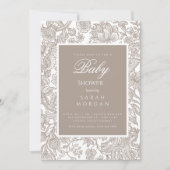 Invitation Boho Taupe Fall Line Fleur sauvage d'art (Devant)