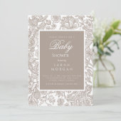 Invitation Boho Taupe Fall Line Fleur sauvage d'art (Debout devant)