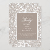 Invitation Boho Taupe Fall Line Fleur sauvage d'art (Devant / Derrière)