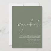 Invitation Boho Taupe Green Minimalist Arch Photo Graduation (Dos)