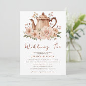 Invitation Boho Tea Party Terracotta Floral Party Mariage (Debout devant)