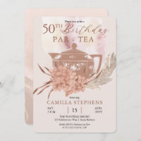Boho Teapot Hydrangeas Pampas 50ème anniversaire