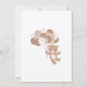 Invitation Boho Teddy Bear Baby shower d'attente Brown (Dos)