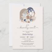 Invitation Boho Teddy Bear & Balloons Bearly Wait Baby shower (Devant)