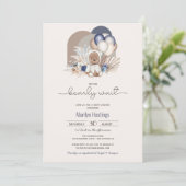 Invitation Boho Teddy Bear & Balloons Bearly Wait Baby shower (Debout devant)