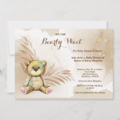Invitation Boho Teddy Bear Bearly Wait Baby shower (Devant)