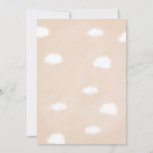 Invitation Boho Teddy Bear Bleu Garçon Bearly Wait Baby showe (Dos)