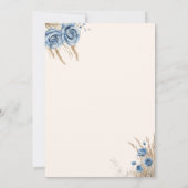 Invitation Boho Teddy Bear Boy Blue Bearly Wait Bébé (Dos)