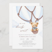 Invitation Boho Teddy Bear Nous Pouvons Attendre Rapidement! (Devant / Derrière)