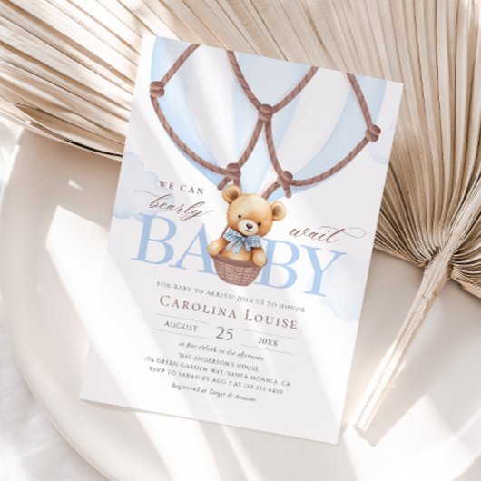 Invitation Boho Teddy Bear Nous Pouvons Attendre Rapidement! 