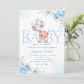Invitation Boho Teddy Bear Nous Pouvons Bearly Wait Baby show (Debout devant)