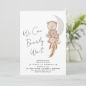 Invitation Boho Teddy Bear Nous Pouvons Bearly Wait Baby show (Debout devant)