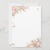 Invitation Boho Teddy Bear Pique-nique Girl Baby shower rose (Dos)