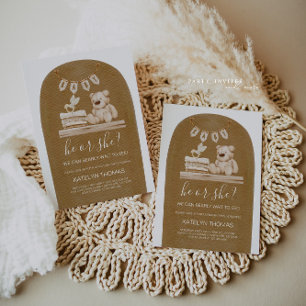 Invitation Boho Teddy Bear Révélation de genre