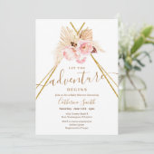 Invitation Boho Teepee Pampas Grass Adventure Baby shower (Debout devant)
