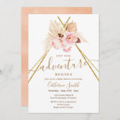 Invitation Boho Teepee Pampas Grass Adventure Baby shower (Devant / Derrière)