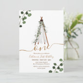 Invitation Boho Teepee Premier anniversaire (Debout devant)