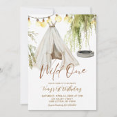 Invitation Boho Teepee Wild One Garçon Premier Anniversaire (Devant)