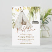 Invitation Boho Teepee Wild One Garçon Premier Anniversaire (Debout devant)