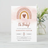 Invitation Boho tendance Dusty rose arc-en-ciel cuivre Oh béb (Debout devant)