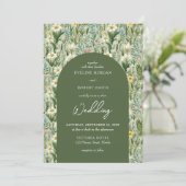 Invitation Boho tendance printemps fleur sauvage arche verte (Debout devant)