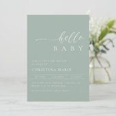 Invitation Boho tendance Turquoise Baby shower neutre genre (Debout devant)