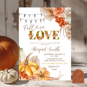 Invitation Boho Teracotta Citrouille Fête des mariées florale