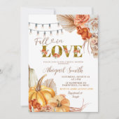 Invitation Boho Teracotta Citrouille Fête des mariées florale (Devant)