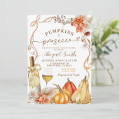 Invitation Boho Teracotta Citrouilles et Prosecco Enterrement (Debout devant)