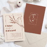 Invitation Boho Teracotta moderne Mariage orange brûlé<br><div class="desc">Ce faire-part de mariage sec en terre cuite et en écru de pampas présente une typographie audacieuse et un design minimaliste. Il évoque le vaste désert, les plages ensoleillées et les oasis côtières romantiques. Ce style est parfait pour votre mariage bohème en bord de mer ou de jardin de campagne,...</div>
