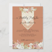 Invitation Boho Terra Cotta Tropical Floral Pampas Anniversai (Devant)