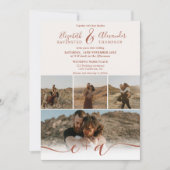 Invitation Boho terracotta 5 Photos script mariage (Devant)