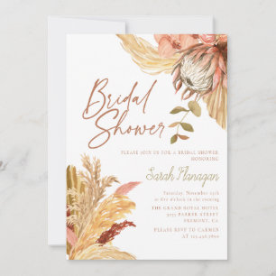 Invitation Boho Terracotta aquarelle Fête des mariées florale