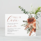 Invitation Boho Terracotta Aquarelle Fête des mariées florale (Debout devant)