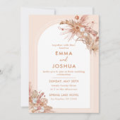 Invitation Boho Terracotta Aquarelle Florale Mariage (Devant)