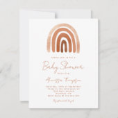 Invitation Boho Terracotta Aquarelle Rainbow Baby shower (Devant)