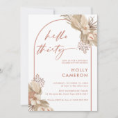 Invitation Boho Terracotta Arch Pampas Grass 30e anniversaire (Devant)