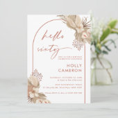 Invitation Boho Terracotta Arch Pampas Herbe 60e anniversaire (Debout devant)