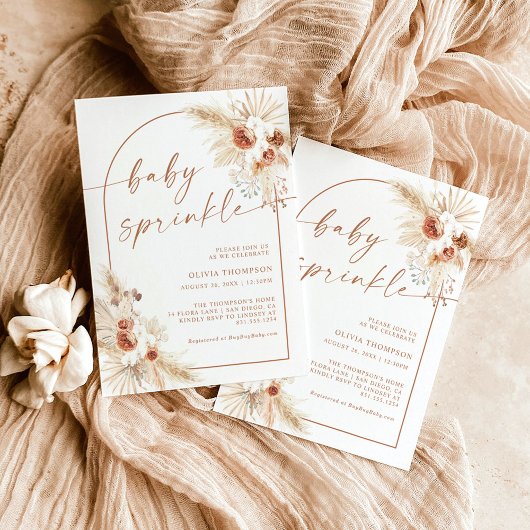 Invitation Boho Terracotta Baby Sprinkle Douche