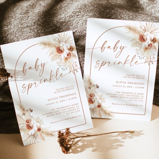 Invitation Boho Terracotta Baby Sprinkle Douche