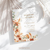 Invitation Boho Terracotta Botanique Pampas Elegance Mariage