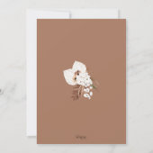 Invitation Boho Terracotta Brown séché fleuri Mariage (Dos)