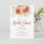 Invitation Boho Terracotta Brûlé Orange Fête des mariées Flor (Debout devant)