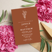 Invitation Boho Terracotta brûlé Orange Rustique Mariage