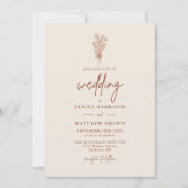 Invitation Boho Terracotta brûlé Orange Rustique Mariage (Devant)