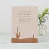 Invitation Boho Terracotta Cactus Mariage du désert (Debout devant)