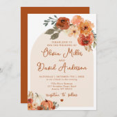 Invitation Boho Terracotta Citrouille Automne Mariage Automne (Devant / Derrière)