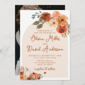 Invitation Boho Terracotta Citrouille Automne Mariage Automne (Devant / Derrière)